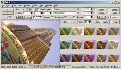 Click 2 Crop in Color correction by variants mode.