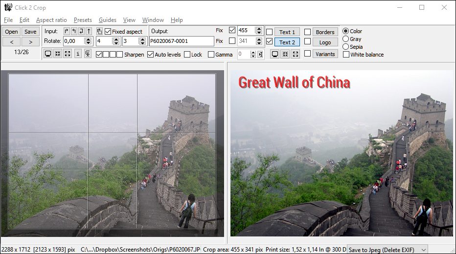 Click 2 Crop for Windows screenshot